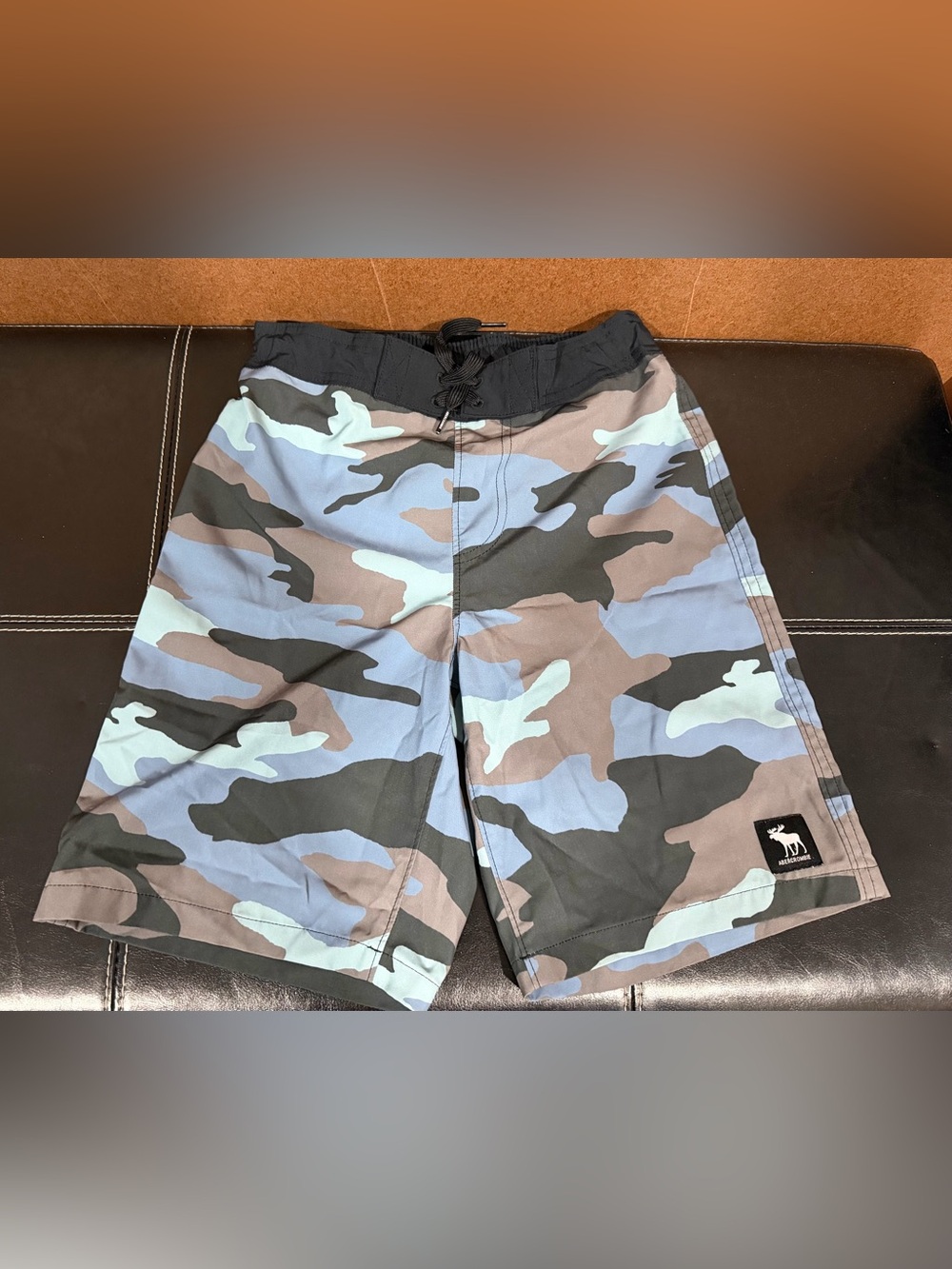 Abercrombie kids Blue & Gray Camo Swim Shorts 11/12 R